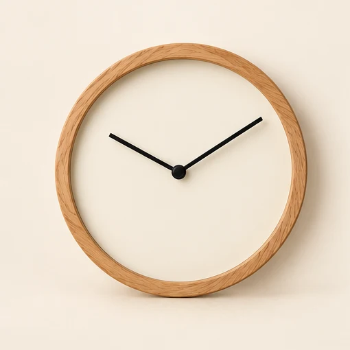 Oak-rim wall clock